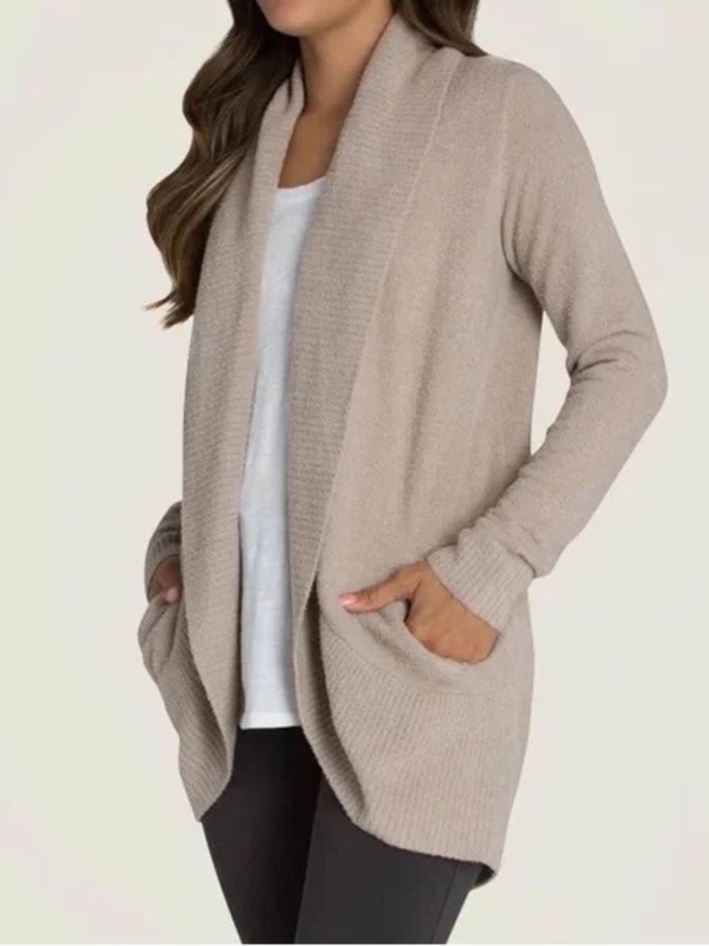 Barefoot Dreams Cozy Chic Open Cardigan Sweater XS/S Cream - Picture 1 of 8